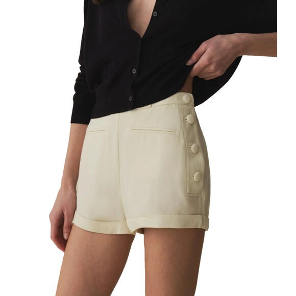 Doen Pants - Doen Women’s Avon Linen Shorts size 10 NWT High Waist Retro Look Magnolia